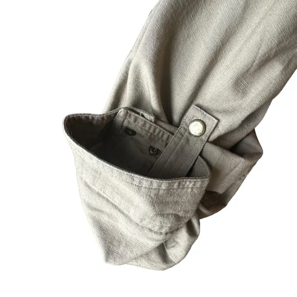 LOFT Size L Womens‎ Beige Khaki Military Cargo Jacket Cotton - Picture 6 of 12